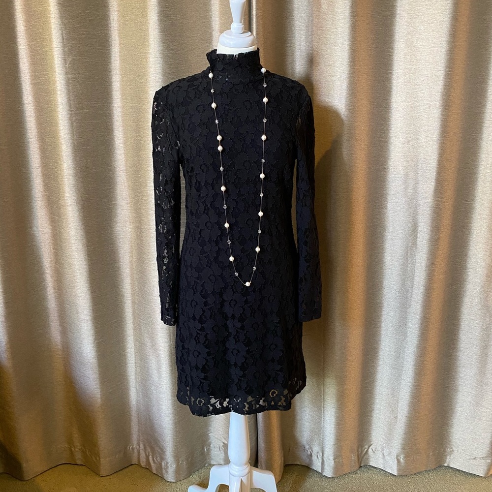 Black Dress with Lace Overlay